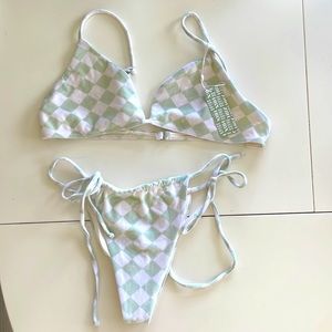 Brand new Frankie’s bikinis checkered swimsuit